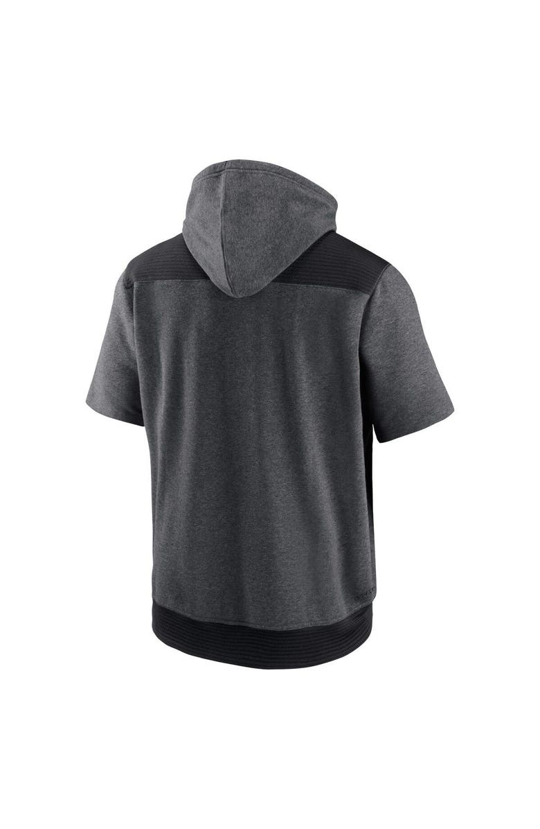 Nike Men's Nike Heathered Charcoal/Black Colorado Rockies Authentic Collection Dry Flux Performance Quarter-Zip Short Sleeve Hoodie, Alternate, color,