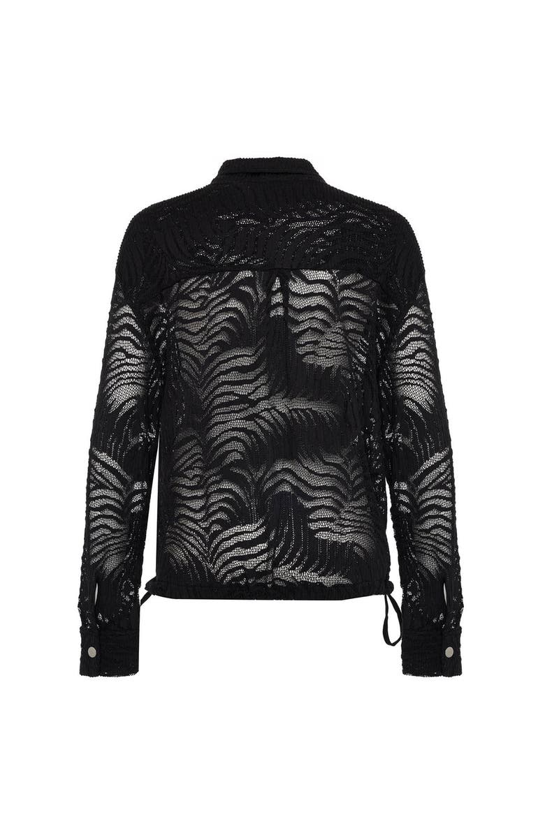 THEO The Label Artemis Fern Lace Bomber Jacket, Alternate, color, Black