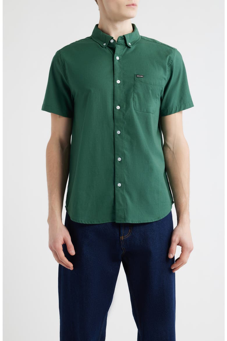 Sanford Short Sleeve Oxford Button-Down Shirt, Main, color, PRIMAL GREEN