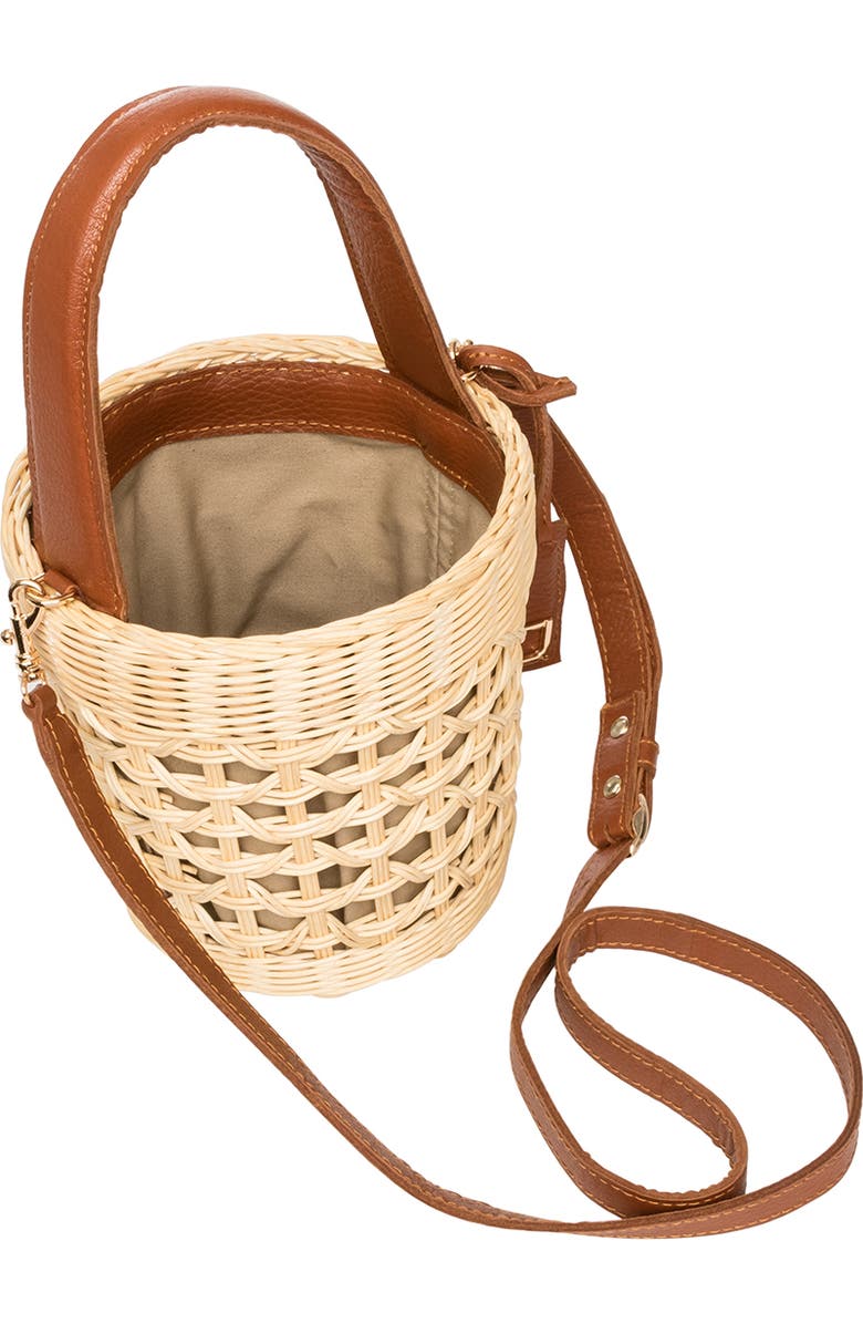 Rafe New York Bianca Bucket Bag, Alternate, color, Natural / Cognac