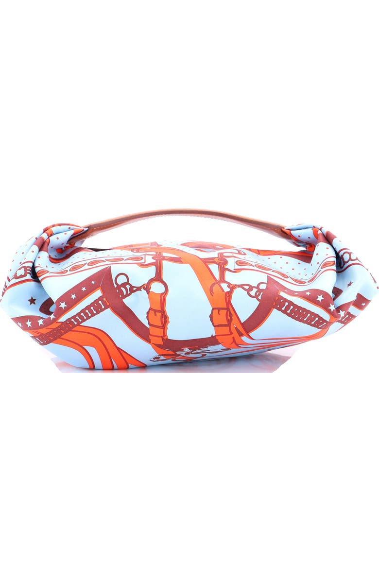 Pre-Owned Hermes Balusoie Bag Printed Silk and Leather, Main, color, Blue