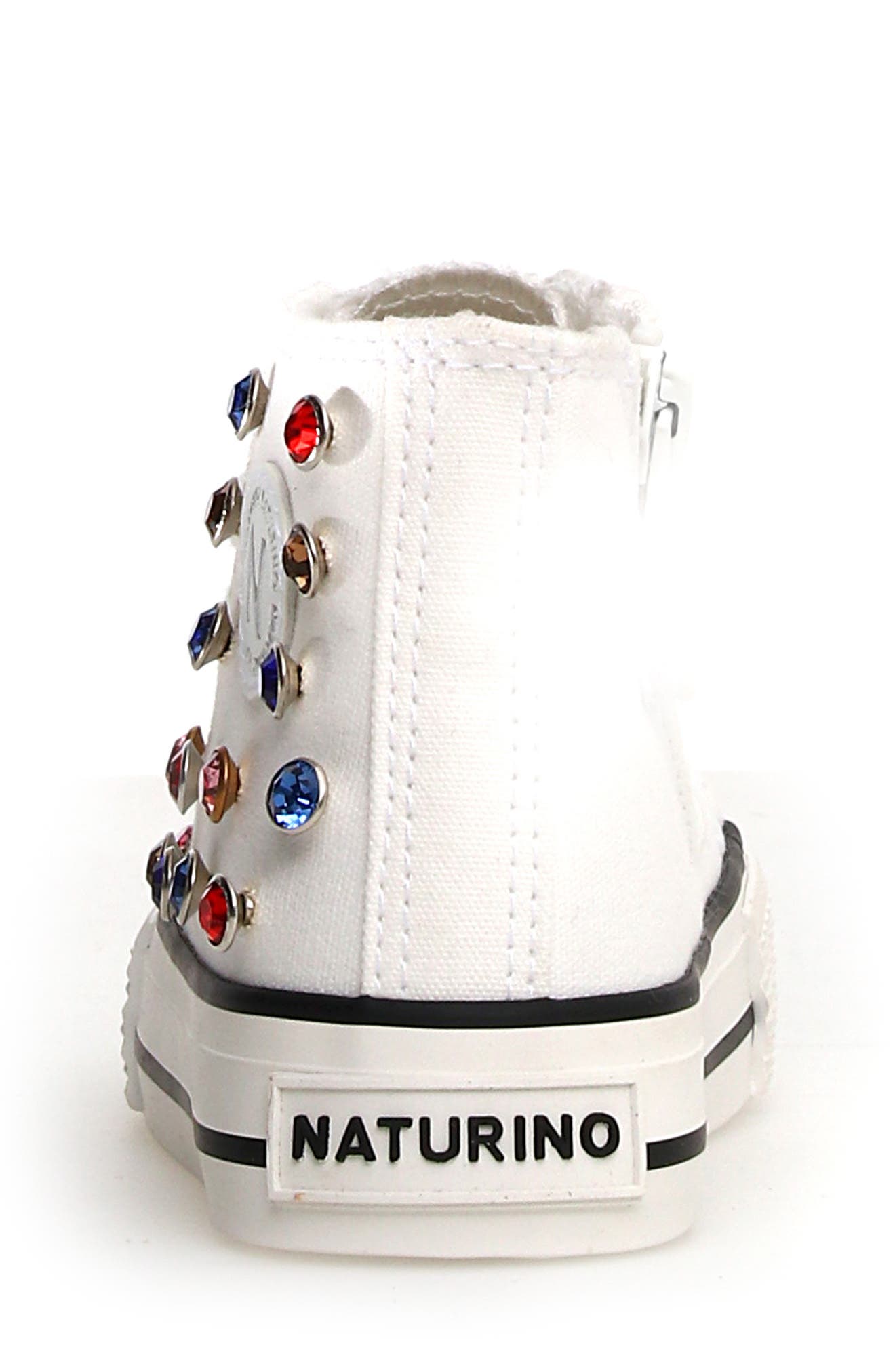 Naturino Kids
 Yflas High Top Sneaker, Alternate, color, White-Multicolor