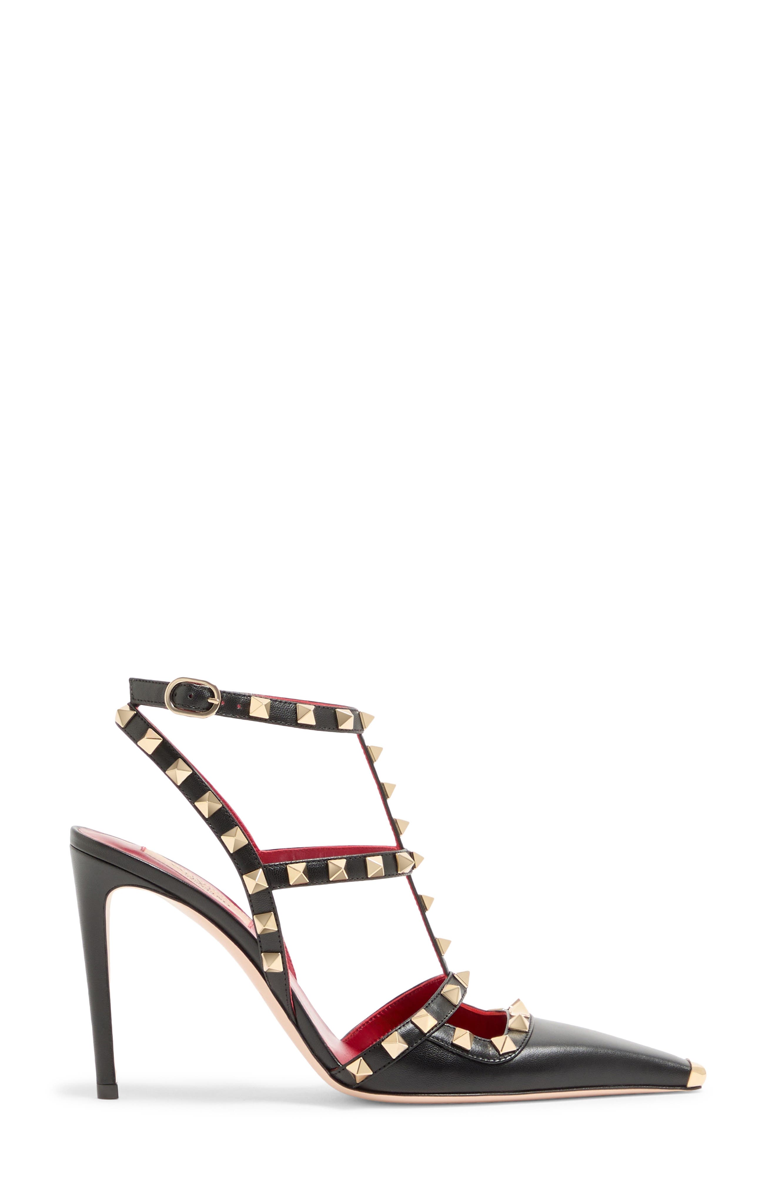 Valentino Rockstud Ankle Strap Pump, Alternate, color, Black