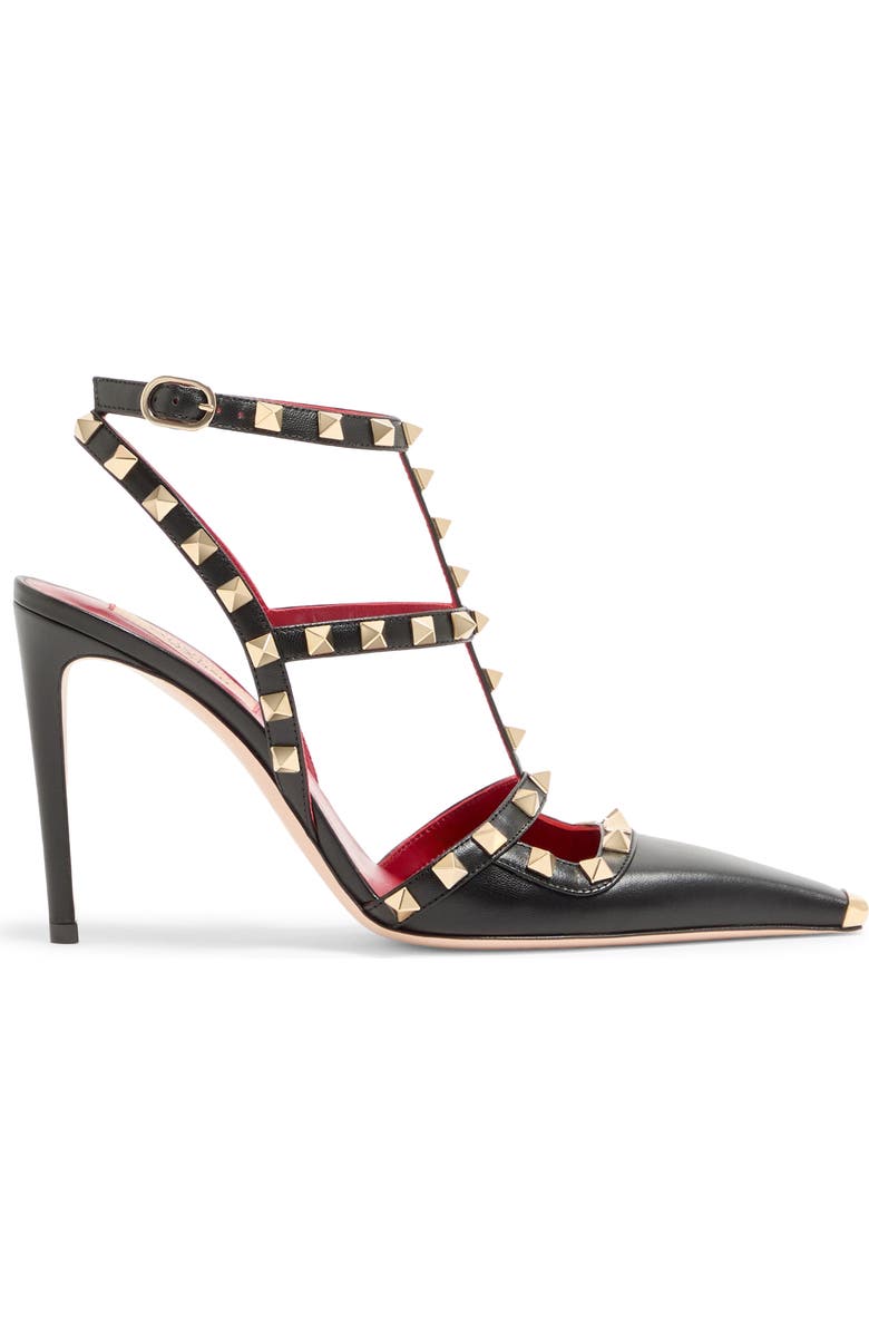 Valentino Rockstud Ankle Strap Pump, Alternate, color, Black