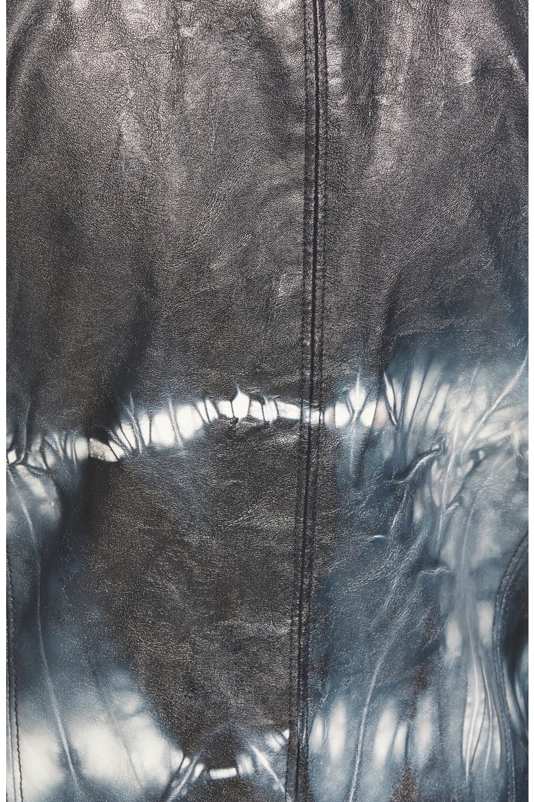 High Collar Tie Dye Faux Leather Moto Jacket, Alternate, color, BLISS FIELD