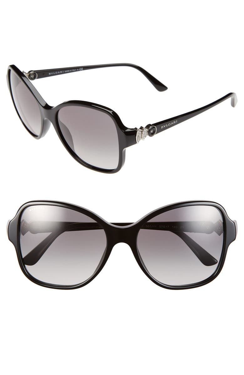 BVLGARI 57mm Sunglasses, Main, color, 