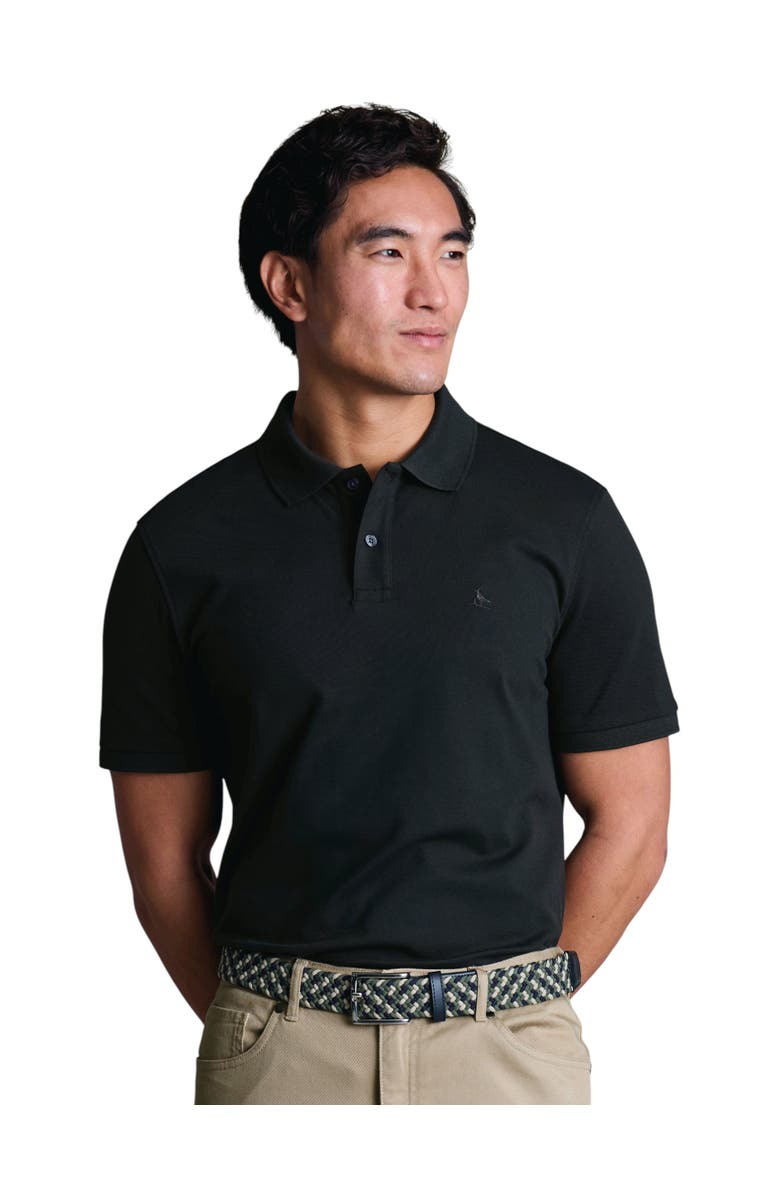 Charles Tyrwhitt Short Sleeve Cotton Stretch Pique Polo, Main, color, Black