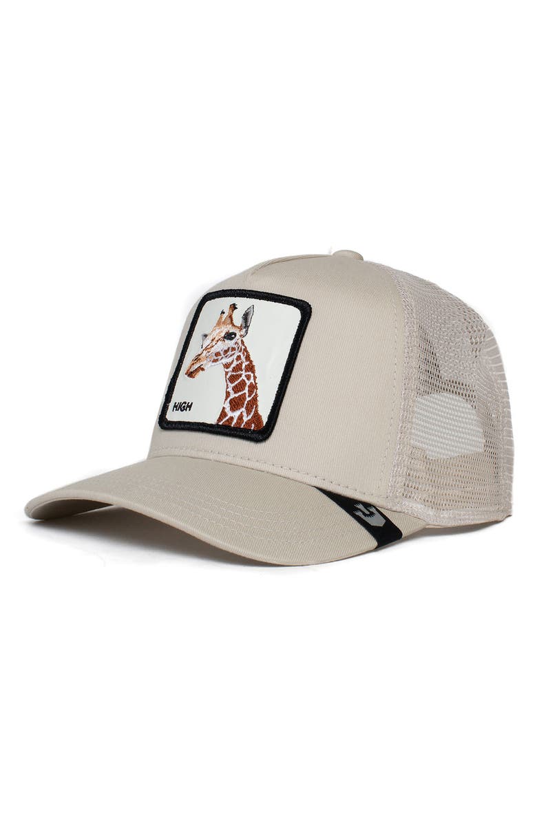 Goorin Bros. High Trucking Giraffe Patch Trucker Hat, Alternate, color, Khaki