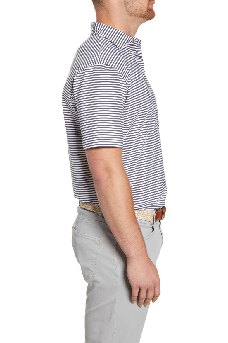 Stripe Stretch Jersey Performance Polo, Alternate, color, IRON/ WHITE