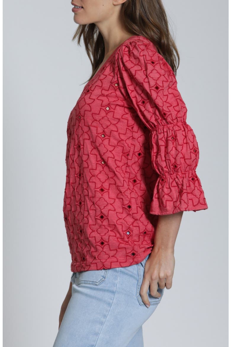 Eyelet Grace T-Shirt, Alternate, color, HIBISCUS