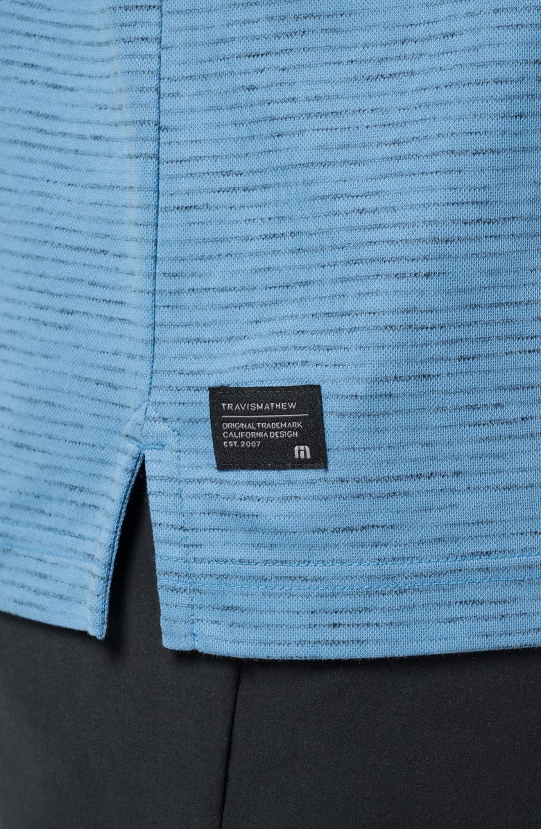 TravisMathew Base Jump Stripe Cotton Blend Polo, Alternate, color, Pacific Coast