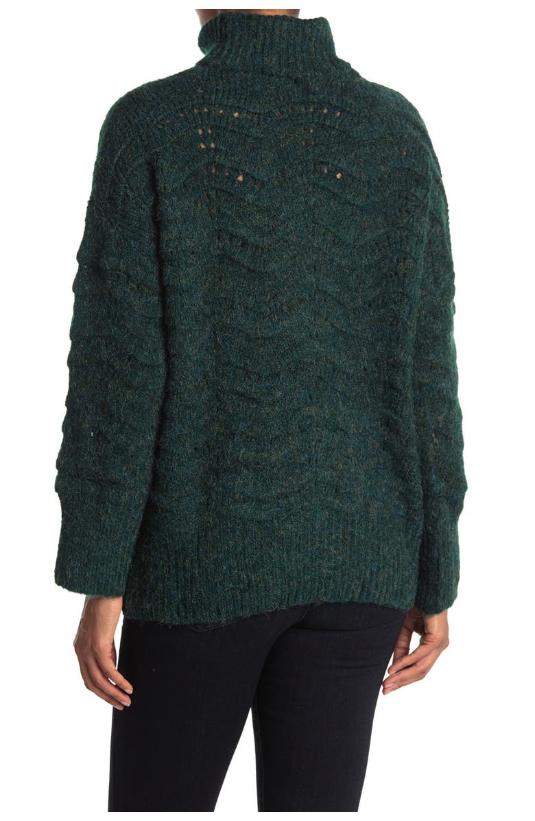 FRNCH Cable Knit Turtleneck Sweater, Alternate, color,