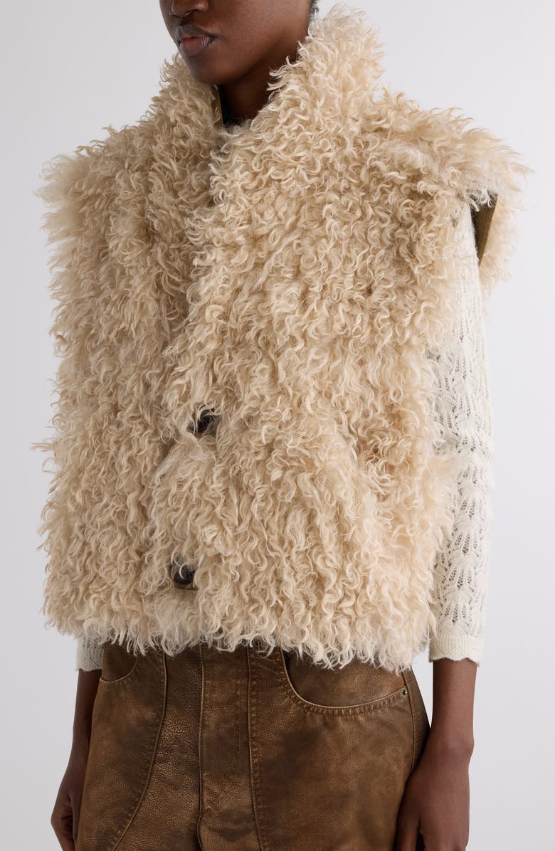 Isabel Marant Étoile Clara Faux Shearling Reversible Vest, Alternate, color,