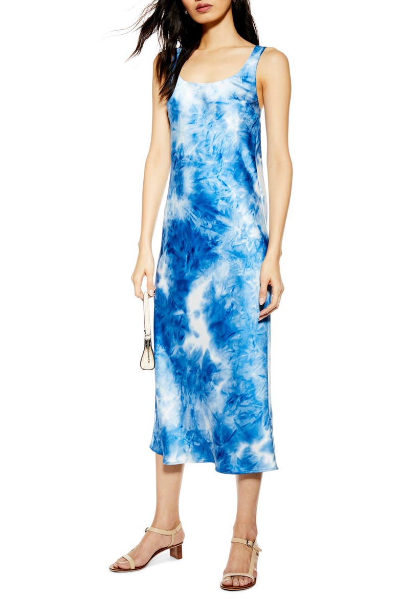 Tie Dye Slipdress, Main, color, BLUE MULTI