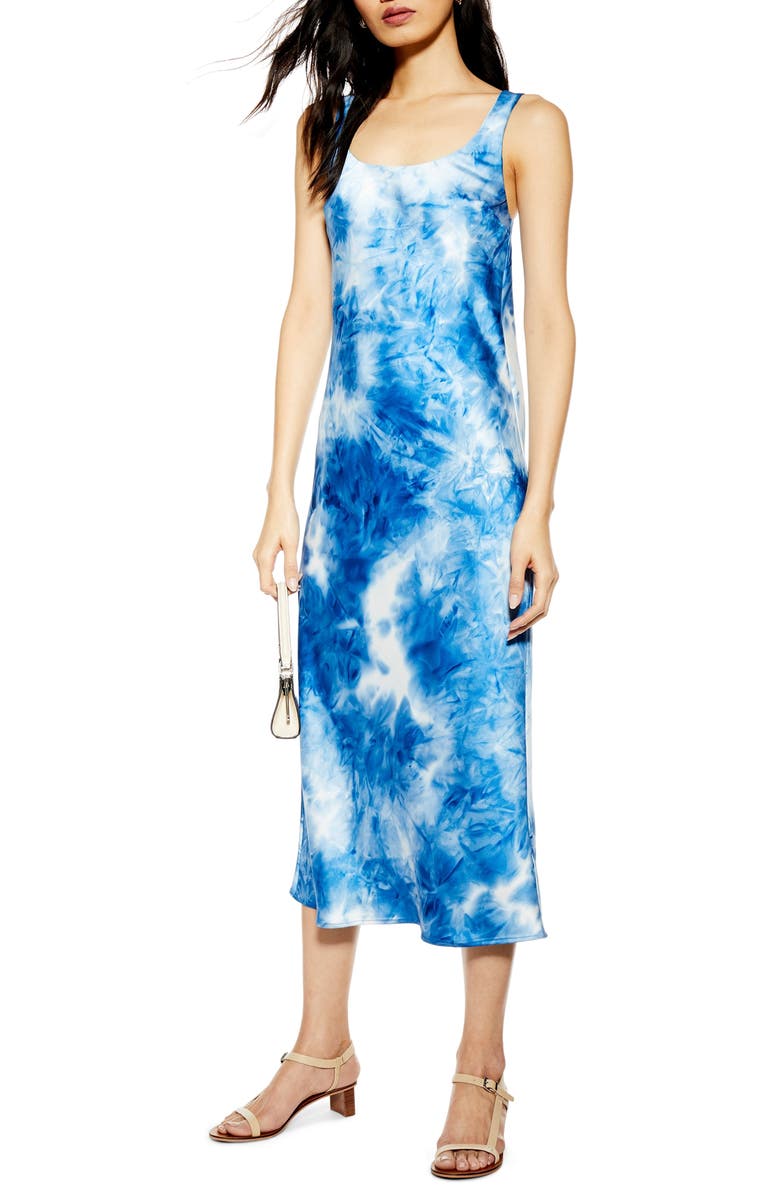 Topshop Tie Dye Slipdress, Main, color, 