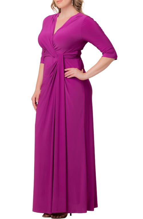 Kiyonna Evening Romance Stretch Jersey Gown In Purple
