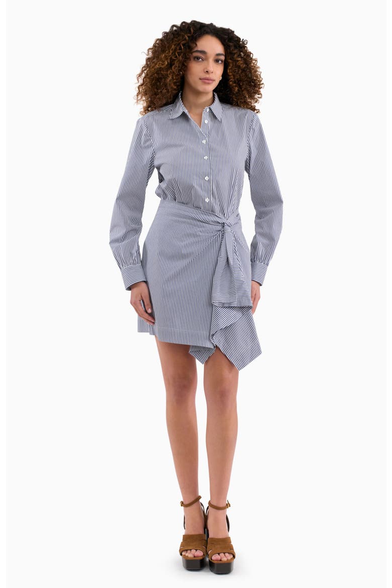 Joselene Poplin Dress, Main, color, Navy Stripe