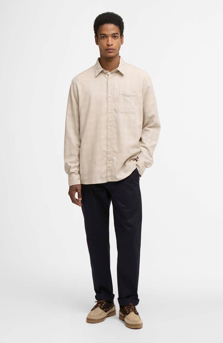 Barbour Relaxed Kingswell Tartan Plaid Button-Up Shirt, Alternate, color, Light Stone