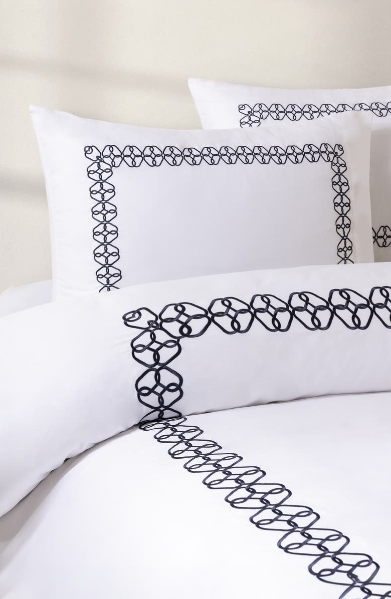 Brooks Brothers Engaged Embroidered Turkish Cotton Sateen Duvet Cover & Sham Set, Alternate, color, 