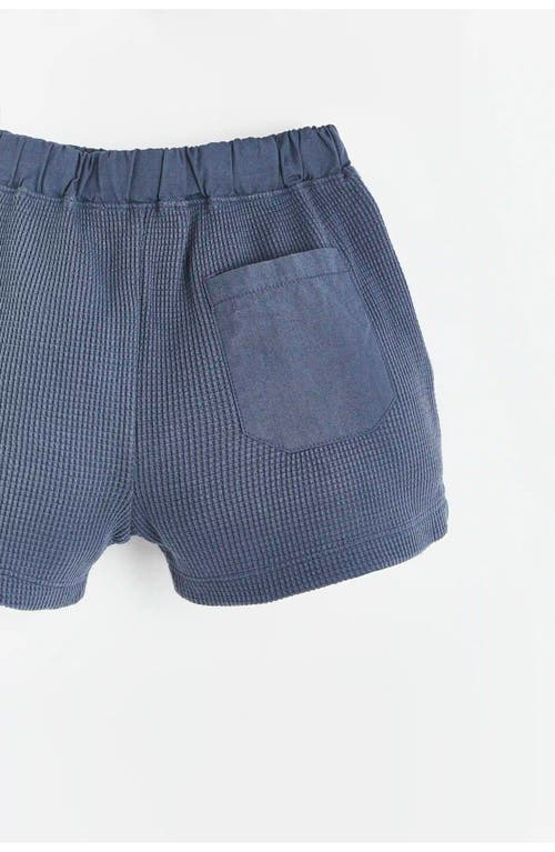 Babycottons Waffle Short For Little Kid & Big Kid In Blue