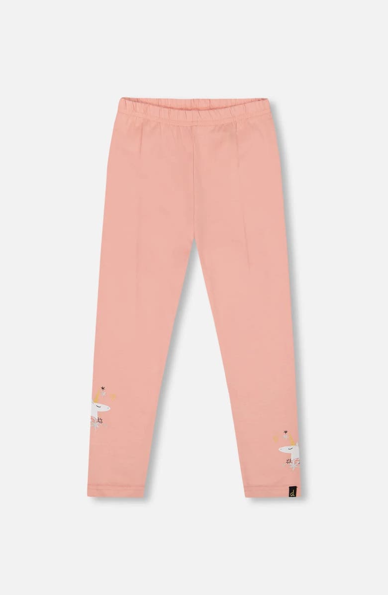 Deux par Deux Organic Cotton Leggings with Unicorn, Main, color,