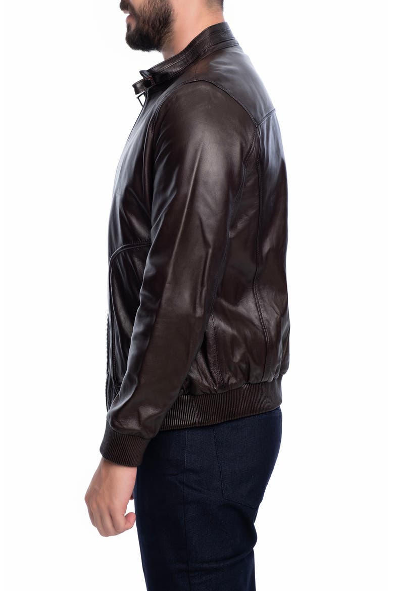 Larue Leather Jacket, Alternate, color, DARK BROWN