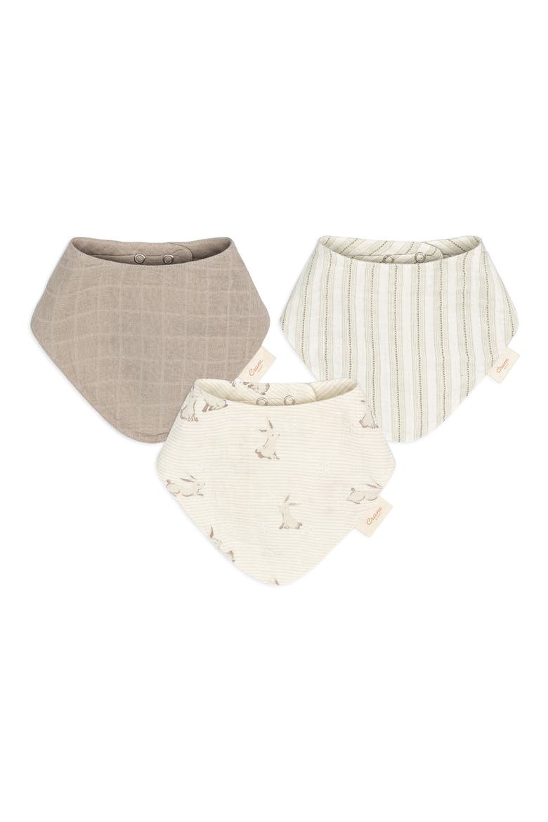 Avery 3-Pack Cotton Muslin Bandana Bibs, Main, color, IVORY
