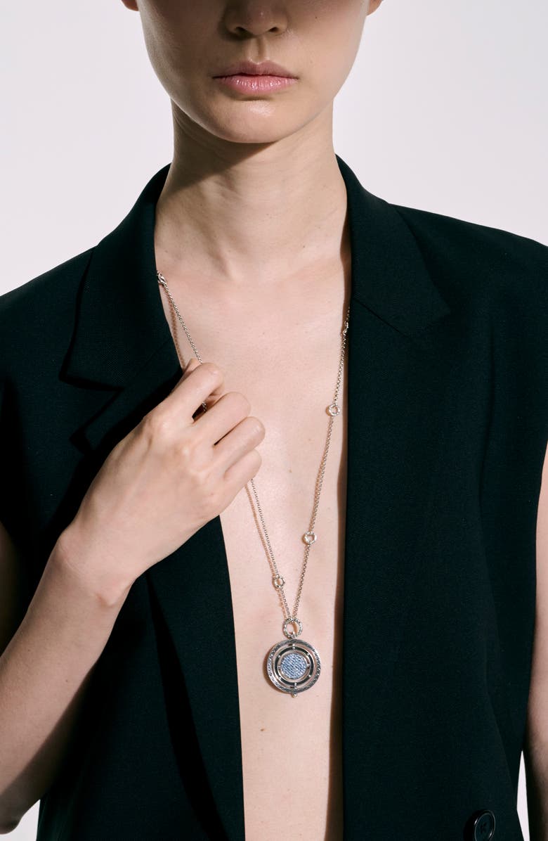 John Hardy Moon Door Aquamarine Pendant Necklace, Alternate, color,