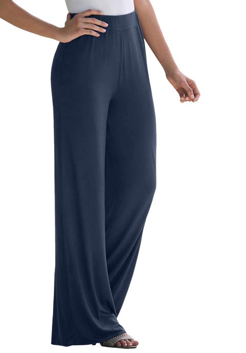 Everyday Stretch Knit Wide Leg Pant (Plus Available)