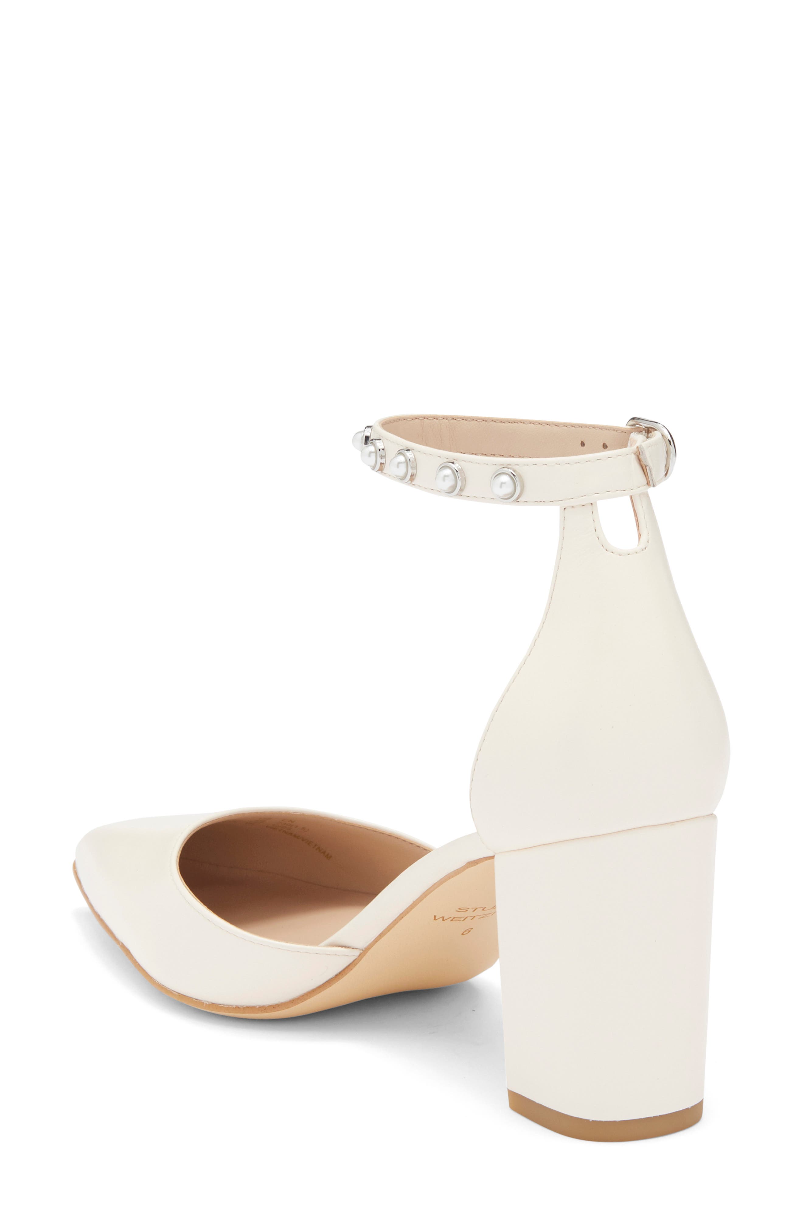 Faux Pearl Block Heel Pump, Alternate, color, SEASHELL