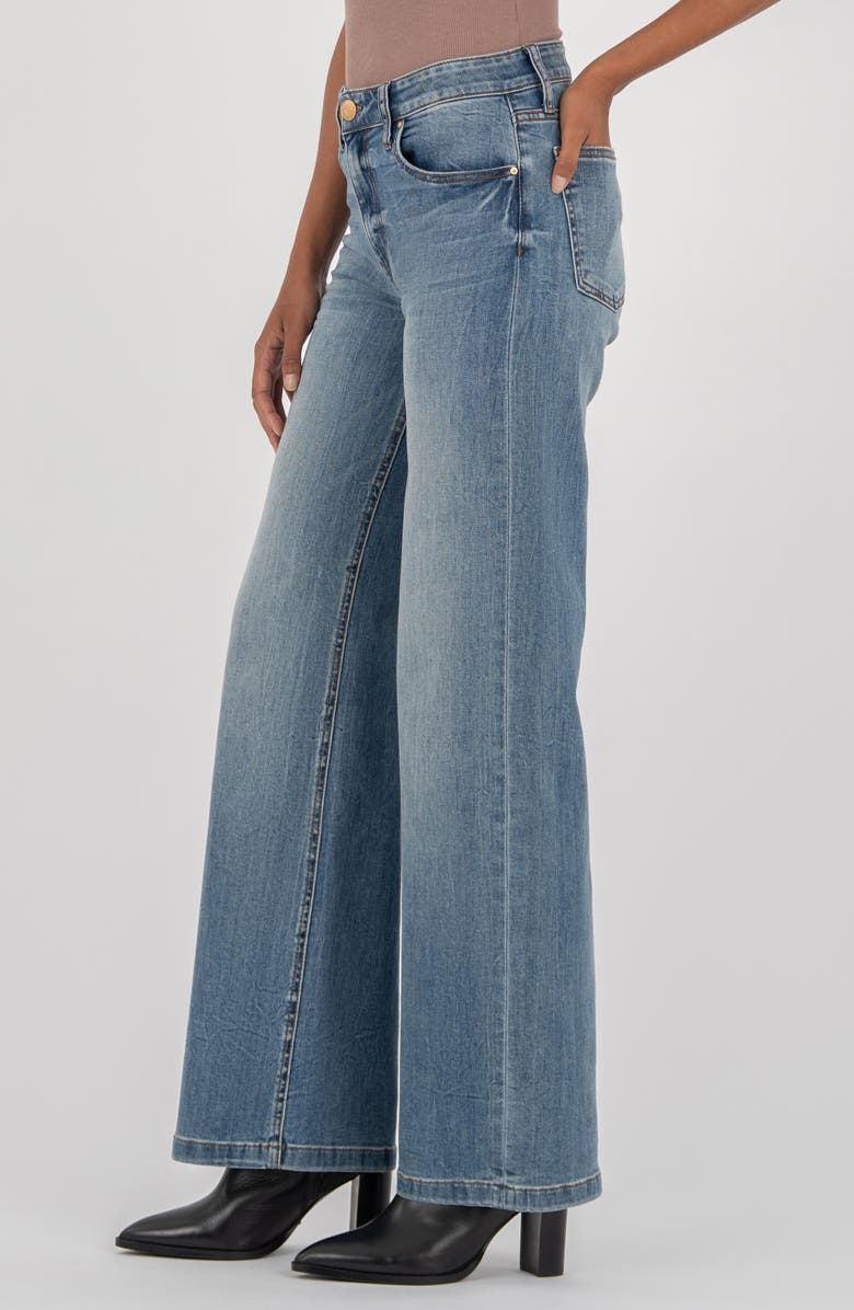 KUT from the Kloth Jean Mid Rise Wide Leg Jeans, Alternate, color, Ablaze