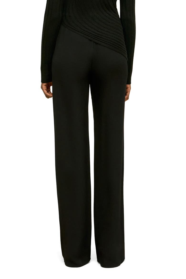 Sara Floral Silk Wide Leg Pants, Alternate, color, BLACK