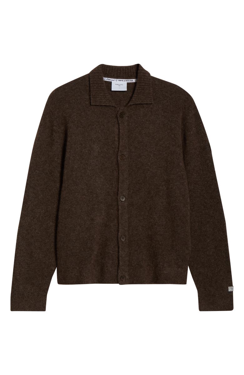 Percival Archive Soft Collared Cardigan, Alternate, color, Brown
