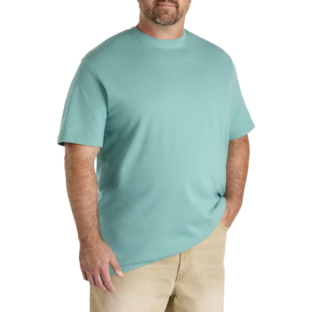 Harbor Bay By Dxl Big & Tall Moisture-wicking Jersey T-shirt In Blue