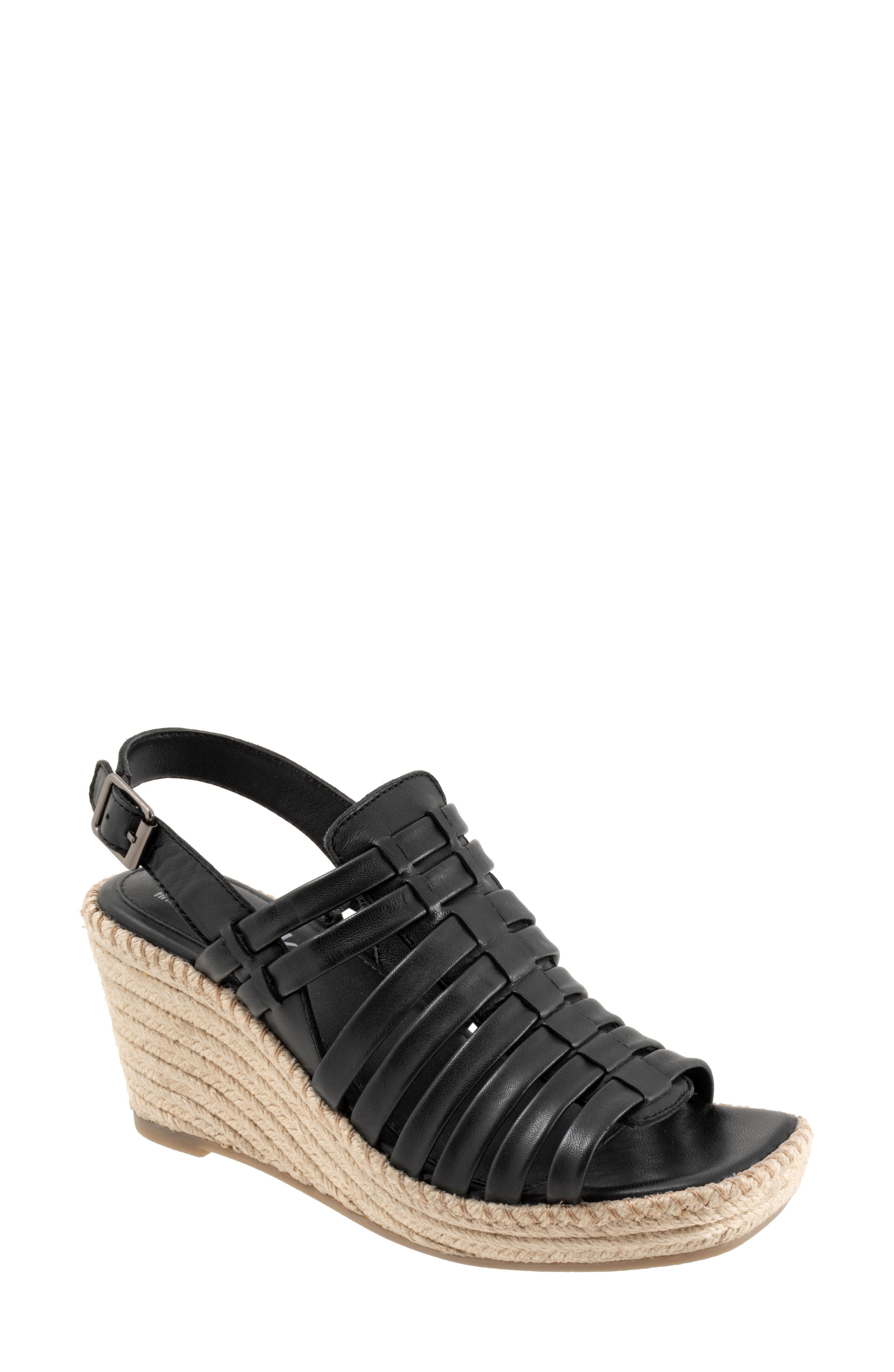 SoftWalk<sup>®</sup> Havana Slingback Espadrille Platform Wedge Sandal, Main, color, Black