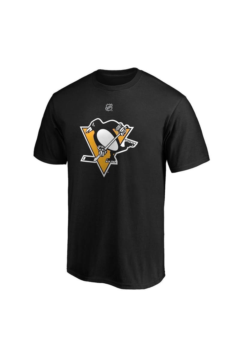 FANATICS Men's Fanatics Branded Evgeni Malkin Black Pittsburgh Penguins Team Authentic Stack Name & Number T-Shirt, Alternate, color, Black