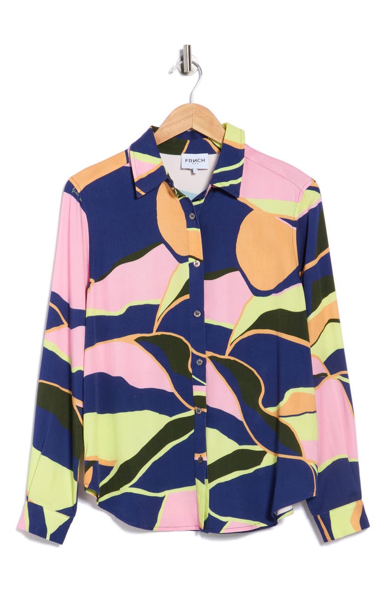 FRNCH Cyllia Button-Up Shirt, Alternate, color, Hills
