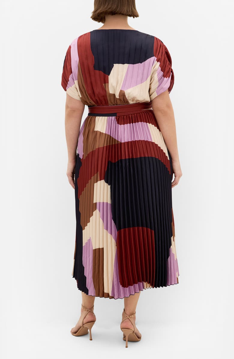 City Chic Hailey Abstract Print Midi Dress, Alternate, color, Geo Muse