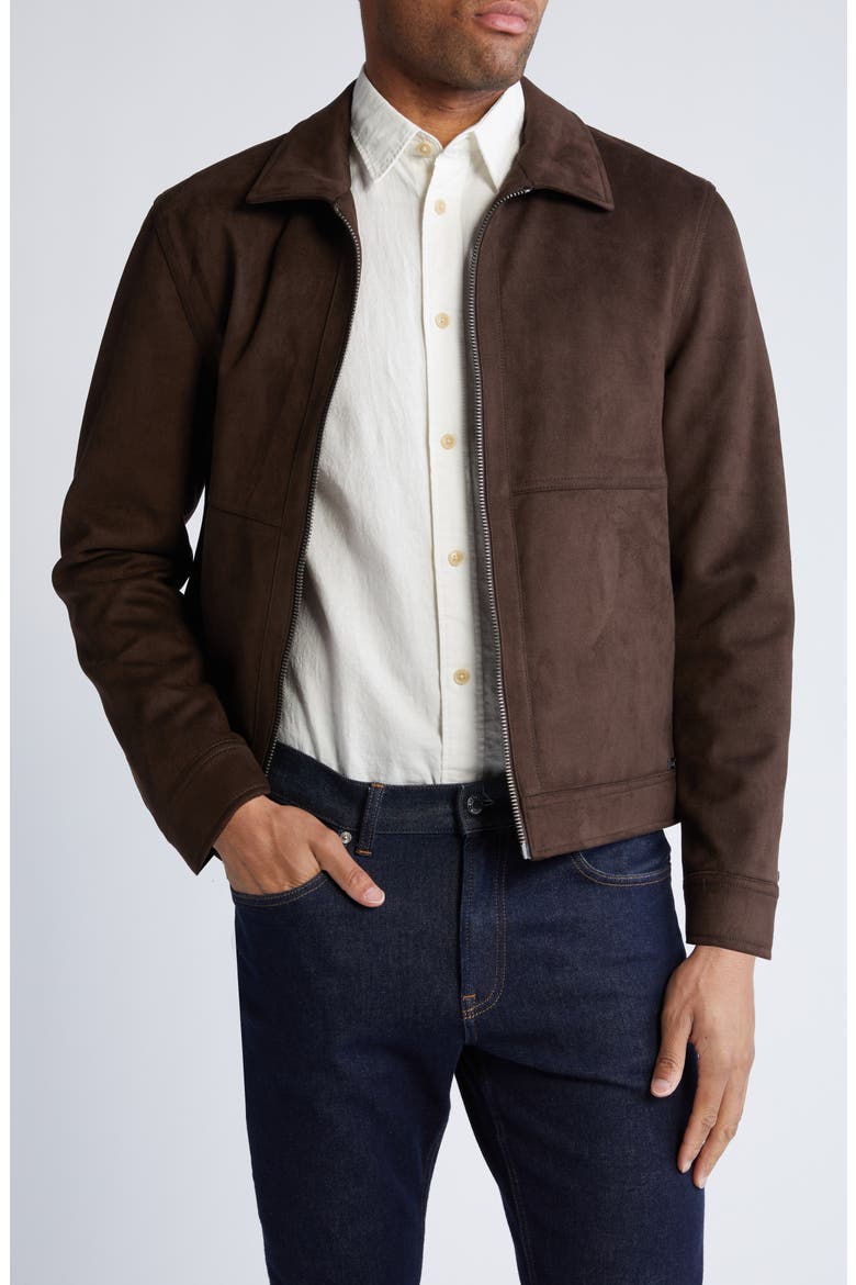 Westwood Water Resistant Faux Suede Jacket, Main, color, ESPRESSO