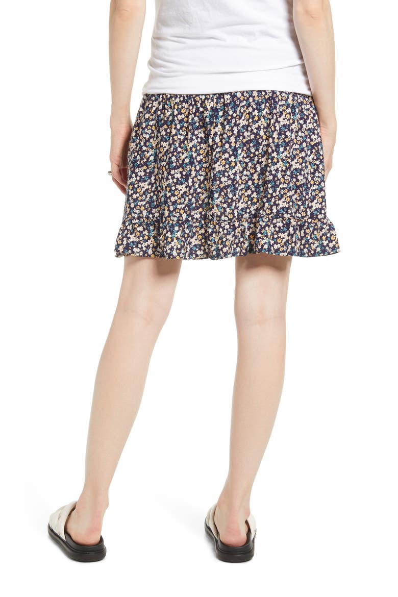 Floral Maternity Skirt, Alternate, color, NAVY PRINT