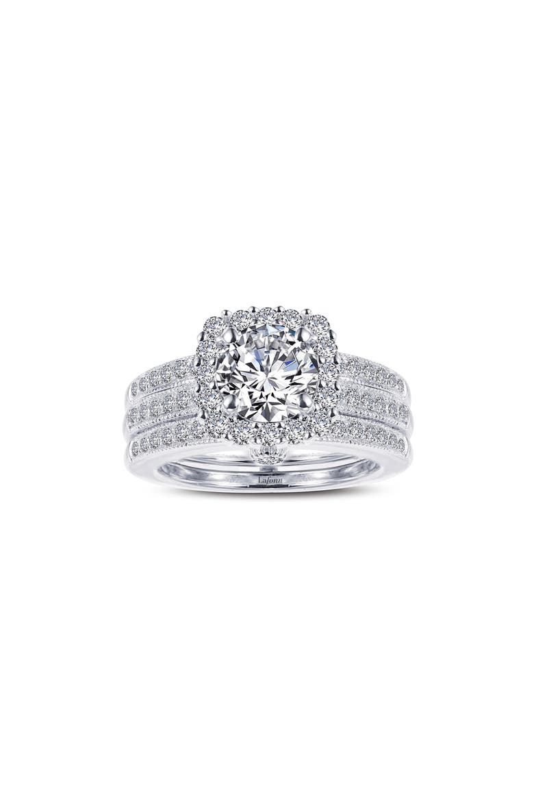 Infinite Love Simulated Diamond Wedding Ring Set, Main, color, SILVER/ CLEAR