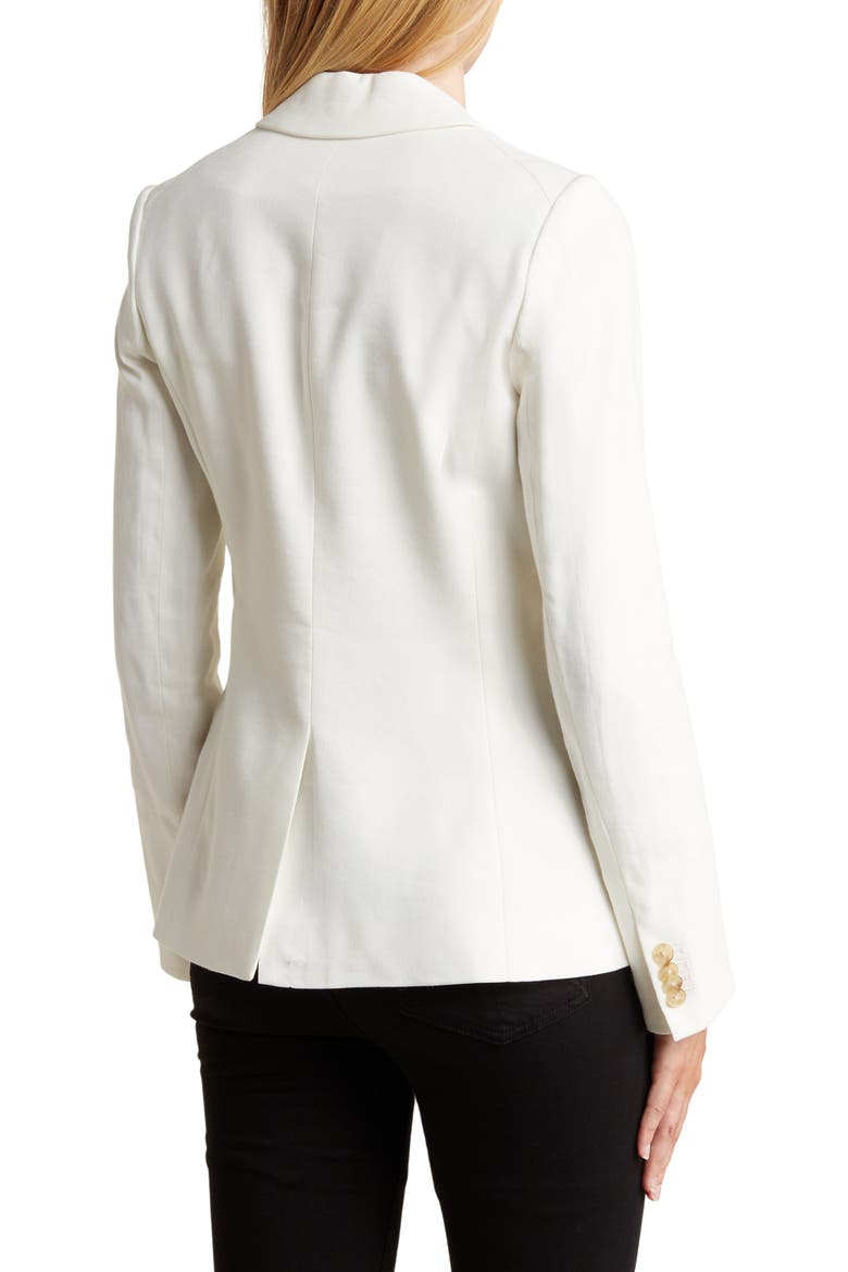 Cutaway Linen Blend Blazer, Alternate, color, WHITE