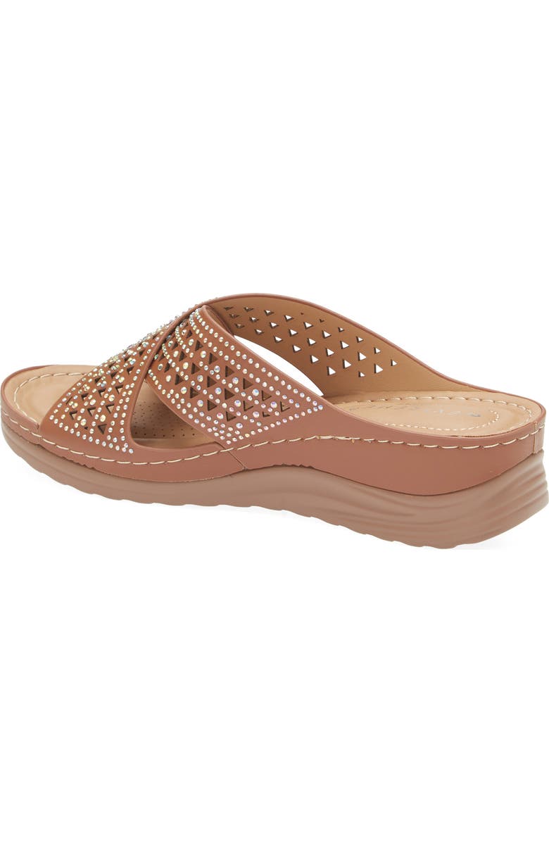 EXTREME BY EDDIE MARC Rhinestone Crisscross Wedge Sandal, Alternate, color, Brown