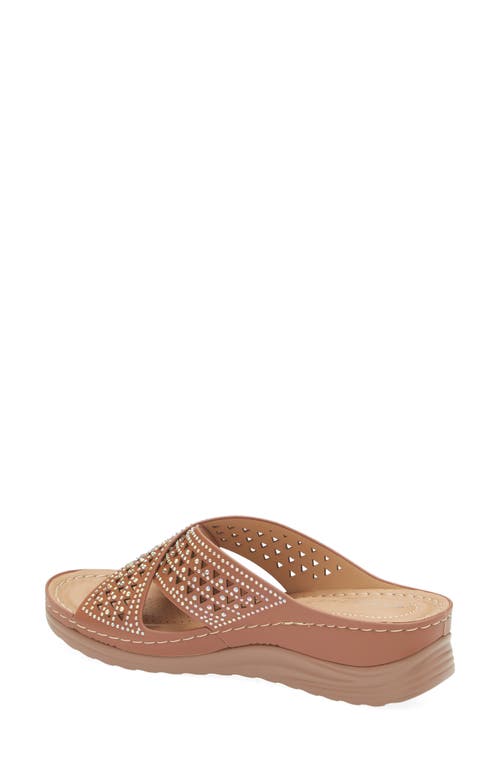 Extreme By Eddie Marc Rhinestone Crisscross Wedge Sandal