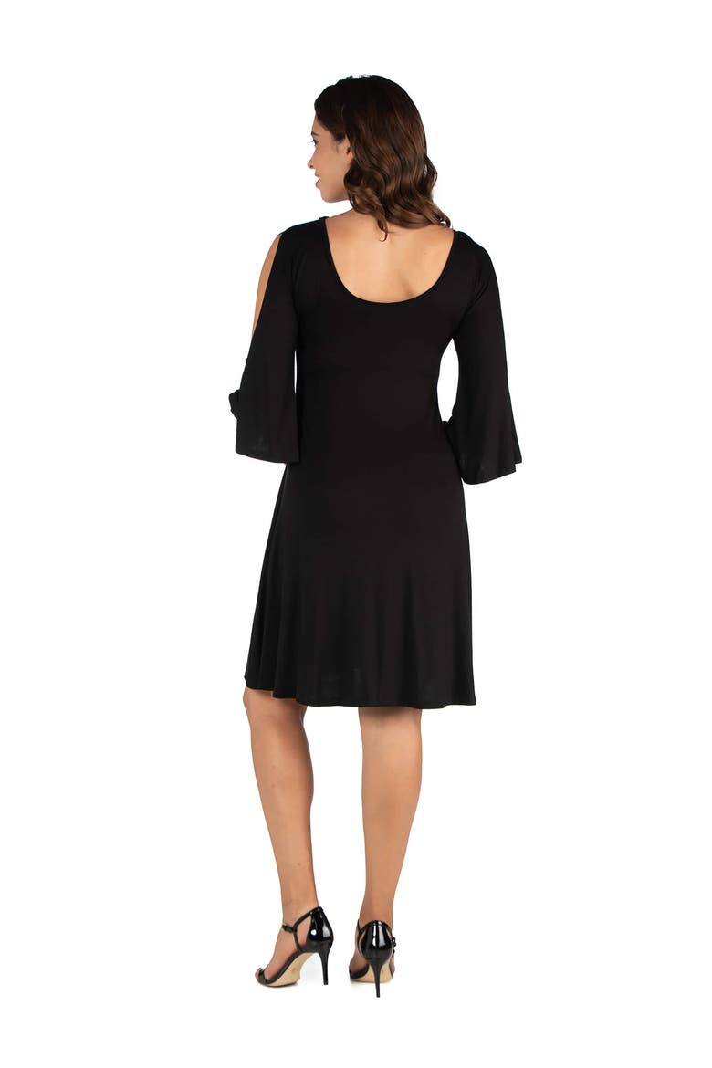 Maternity Knee Length Cold Shoulder Dress, Alternate, color, Black