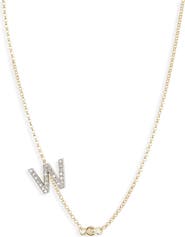 MESHMERISE Bezel Diamond Initial Chain Necklace - 0.2ct.