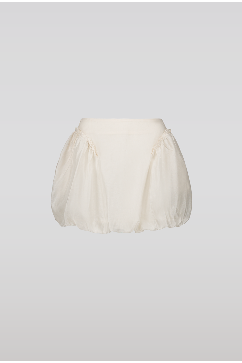 Una Bubble Mini Skirt, Main, color, Cream