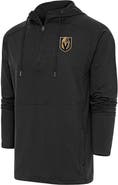 ANTIGUA Men's Antigua Heather Black Vegas Golden Knights Spikes Raglan Quarter-Zip Hoodie