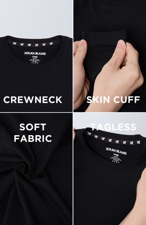 X-ray Xray Kids' 3-pack Long Sleeve Cotton T-shirts In Black