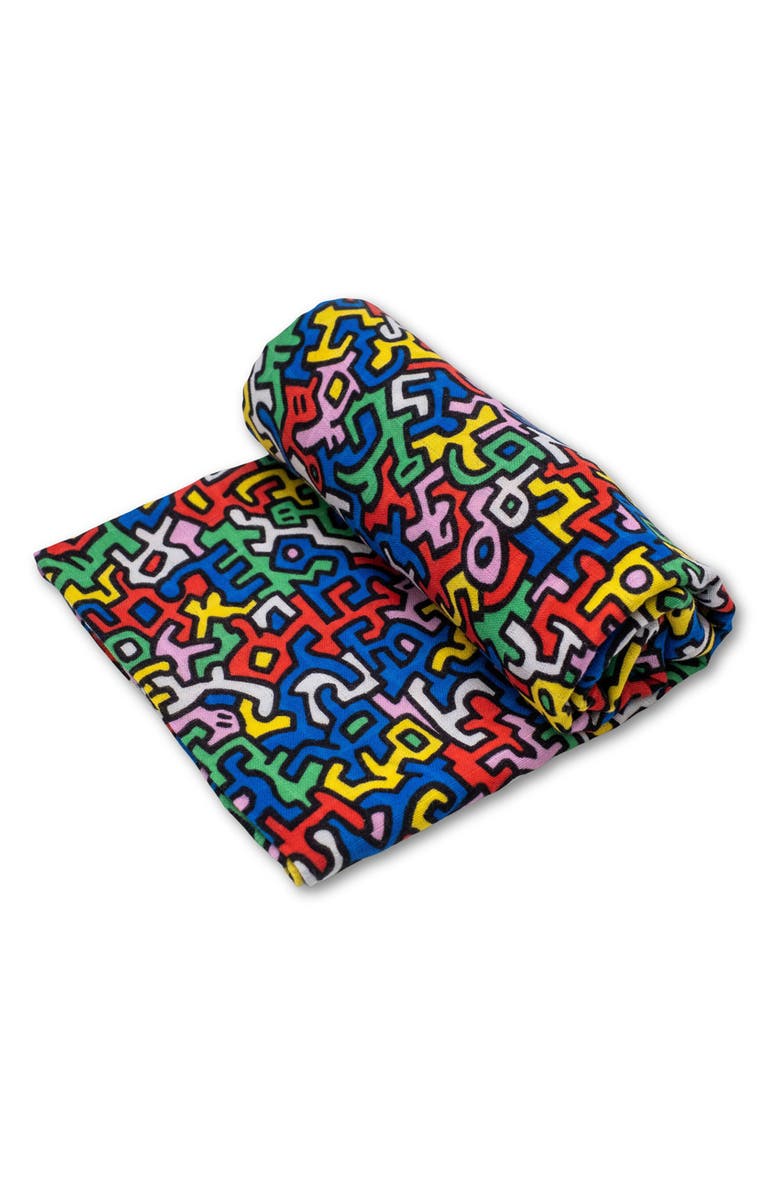 ETTA LOVES Kids' Keith Haring XL Muslin Blanket, Main, color, Kh Print Brazil